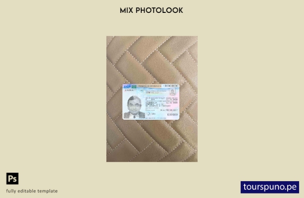 Plantilla FRONTAL lista para imprimir tarjeta de residencia de España photolook